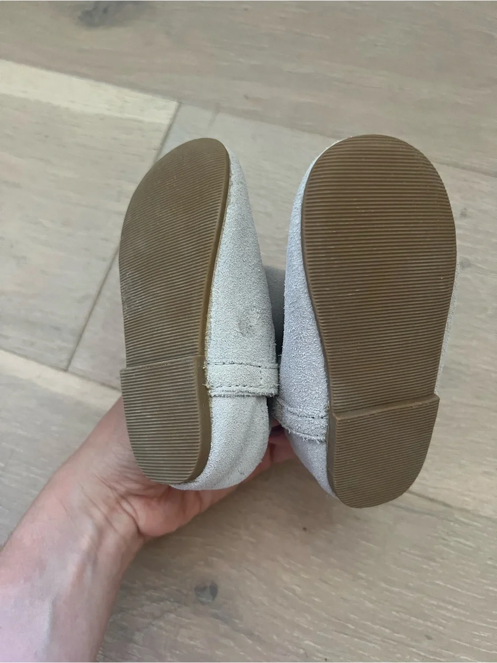 Kids Soft Suede Booties in Light Gray - baby gap